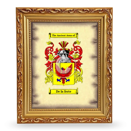 De la ferte Coat of Arms Framed - Gold